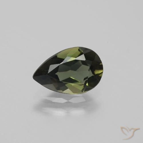 1.34ct 天然 暗棕色 钠柱晶石, 梨形, VVS-VS