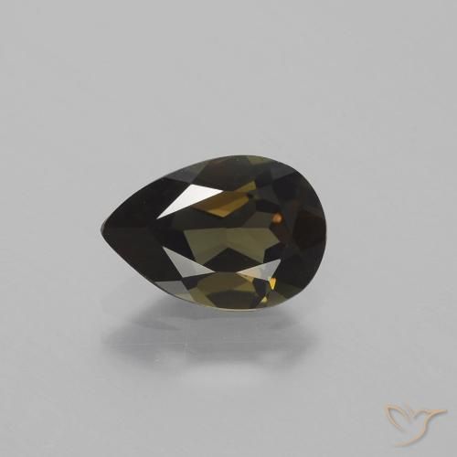1.20ct 天然 绿棕色 钠柱晶石, 梨形, VVS