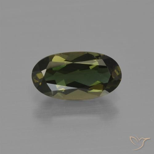 1.42ct 天然 绿棕色 钠柱晶石, 椭圆形, VVS-VS