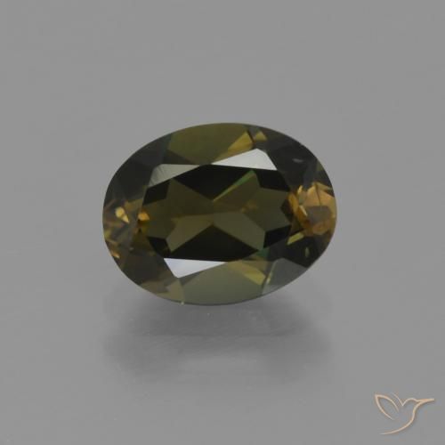 1.58ct 天然 暗棕色 钠柱晶石, 椭圆形, VVS-VS