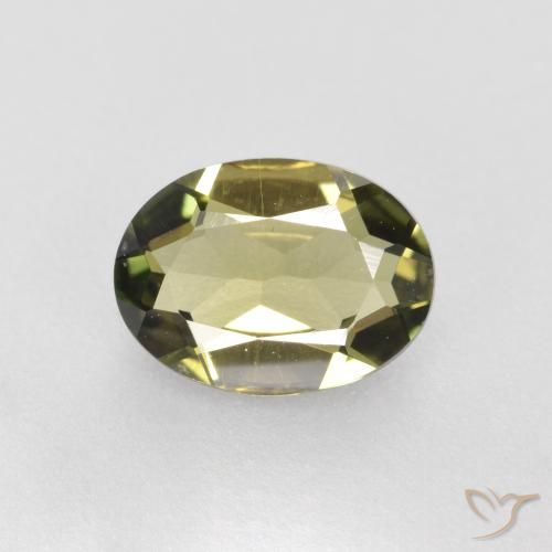 0.82ct 天然 绿棕色 钠柱晶石, 椭圆形, VS
