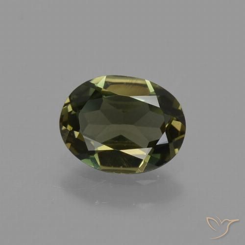 0.75ct 天然 棕绿色 钠柱晶石, 椭圆形, VVS-VS