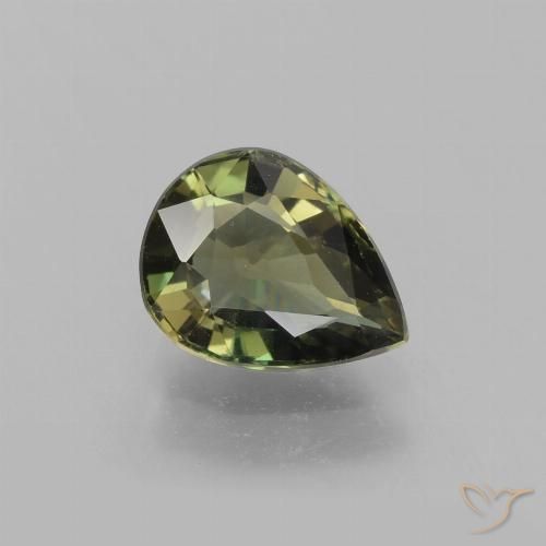 1.35ct 天然 大地绿 钠柱晶石, 梨形, VVS-VS