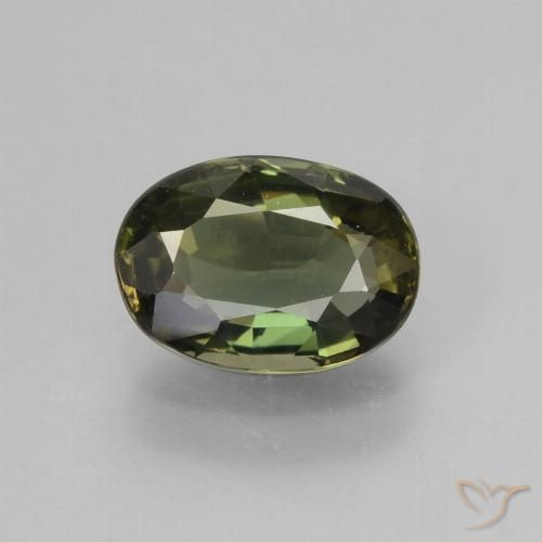1.68ct 天然 深土绿 钠柱晶石, 椭圆形, VVS-VS