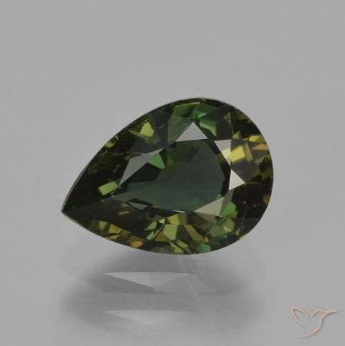 1.16ct 天然 棕绿色 钠柱晶石, 梨形, VVS-VS