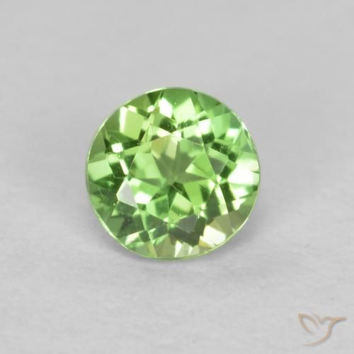 0.16ct 天然 充满活力的绿色 钠柱晶石, 圆形的, VVS-VS