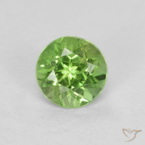 0.23ct 天然 青柠绿 钠柱晶石, 圆形的, VS-SI