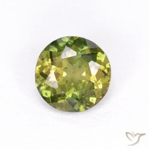0.40ct 天然 黄绿色 钠柱晶石, 圆形的, VS-SI