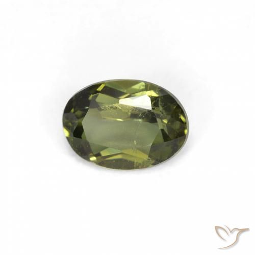 0.37ct 天然 浅森林绿 钠柱晶石, 椭圆形, VS