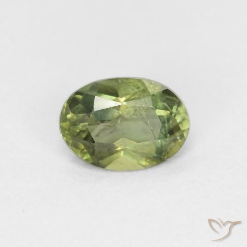0.33ct 天然 暖绿 钠柱晶石, 椭圆形, VS-SI