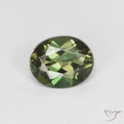 0.38ct 天然 棕绿色 钠柱晶石, 椭圆形, VVS