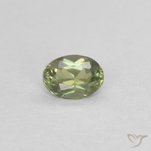 0.13ct 天然 温暖的森林绿 钠柱晶石, 椭圆形, VVS-VS