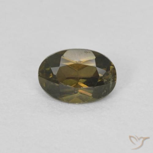 0.31ct 天然 棕绿色 钠柱晶石, 椭圆形, VVS-VS