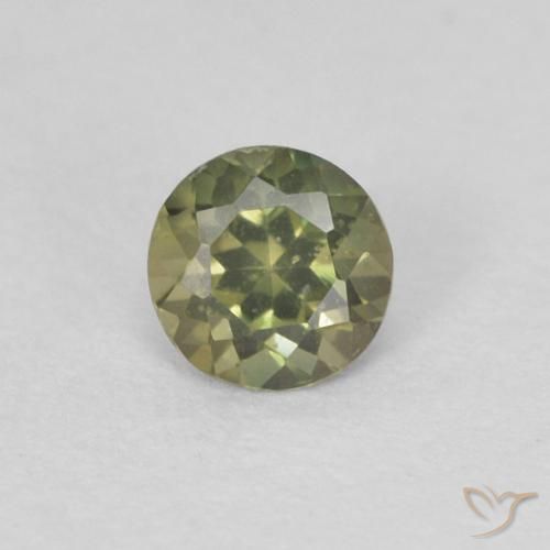 0.21ct 天然 黄绿色 钠柱晶石, 圆形的, VVS-VS