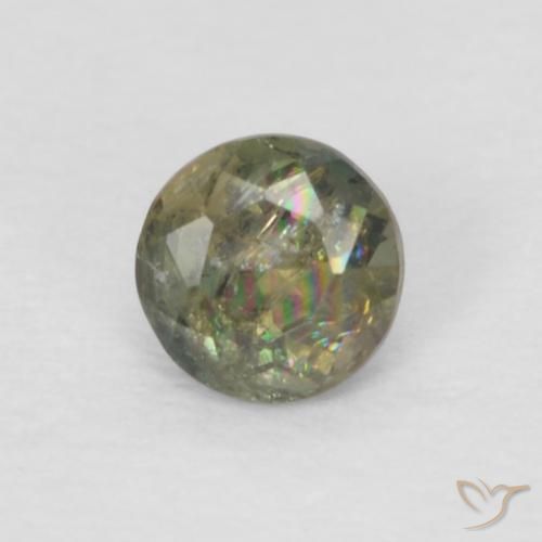 0.11ct 天然 Medium Dark-Green 钠柱晶石, 圆形的, VS-SI