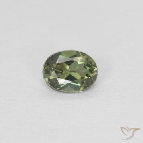 0.16ct 天然 中绿色 钠柱晶石, 椭圆形, VVS-VS