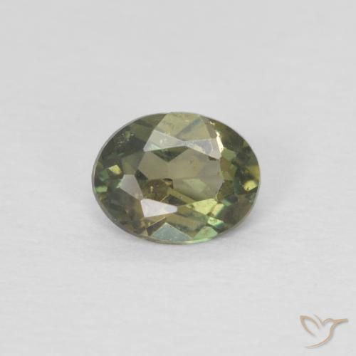 0.28ct 天然 暗绿色 钠柱晶石, 椭圆形, VVS-VS, Photo A