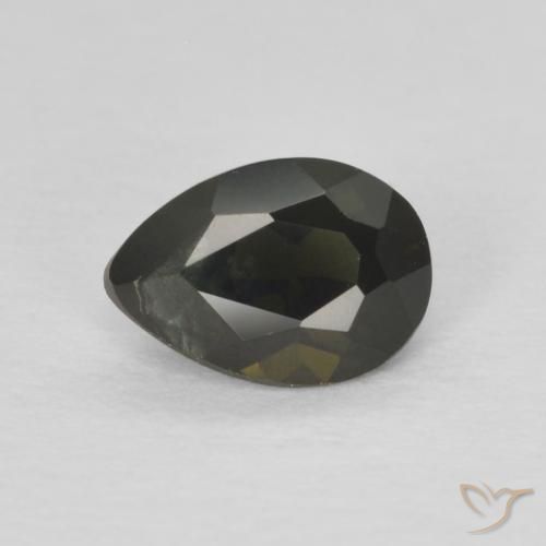 0.42ct 天然 深土绿 钠柱晶石, 梨形, VS