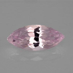 6.61克拉天然粉色紫锂辉石，马眼形，18.2×8.2毫米，VVS-VS