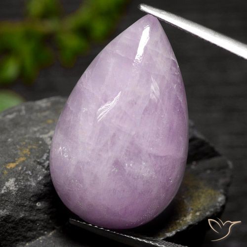 38.77ct 天然 淡红紫 紫锂辉石, 梨形, 半透明