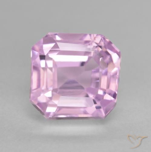 4.11ct 天然 中粉红色 紫锂辉石, 祖母绿式切割, VVS