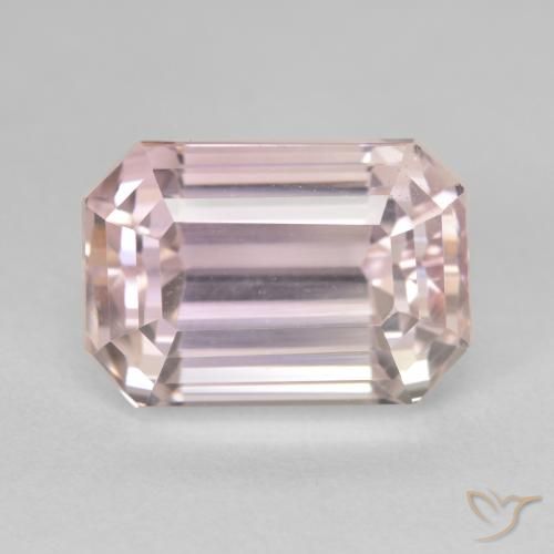 9.22ct 天然 Medium Light-Pink 紫锂辉石, 祖母绿式切割, VVS-VS