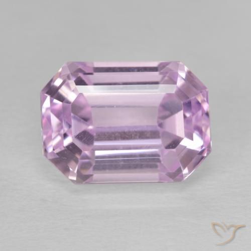 6.77ct 天然 淡皇家紫粉色 紫锂辉石, 祖母绿式切割, VVS-VS