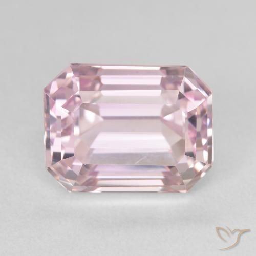 10.00ct 天然 浅淡粉色 紫锂辉石, 祖母绿式切割, VVS