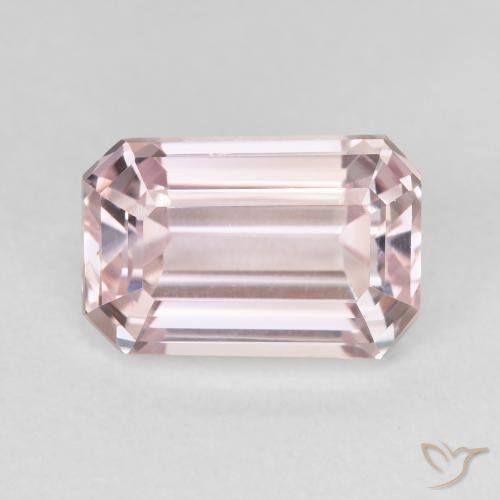 5.94ct 天然 浅粉色 紫锂辉石, 祖母绿式切割, VVS