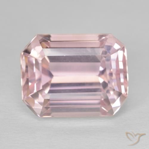 13.23ct 天然 浅粉色 紫锂辉石, 祖母绿式切割, VS