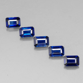 天然蓝晶石，祖母绿式切割，6×4.2毫米，VS-SI