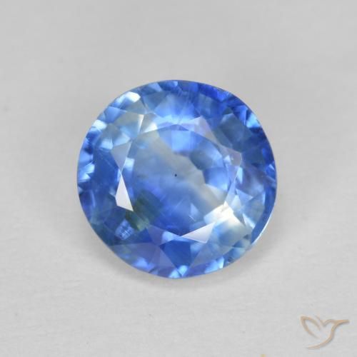 1.53ct 天然 浅海军蓝 蓝晶石, 圆形的, SI