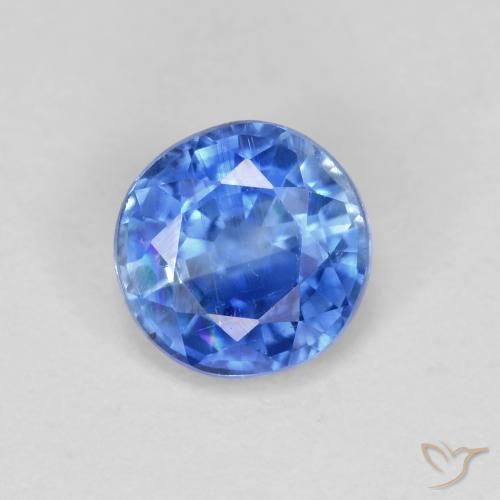 0.95ct 天然 亮蓝色 蓝晶石, 圆形的, VS