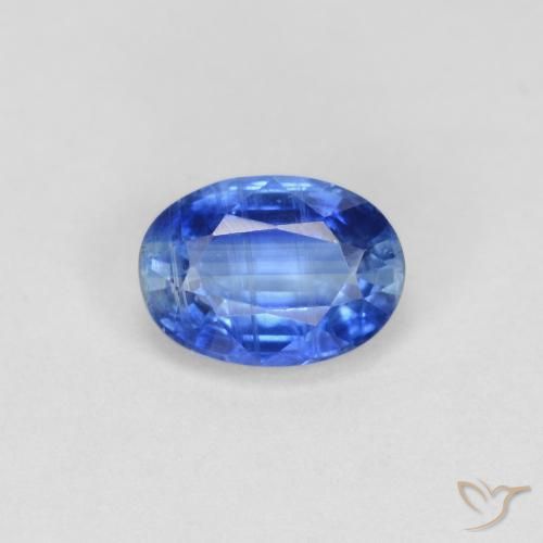 1.00ct 天然 浅海军蓝 蓝晶石, 椭圆形, VS-SI