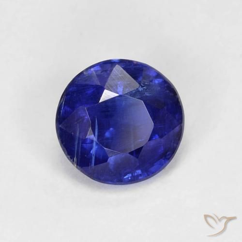 0.97ct 天然 暗蓝色 蓝晶石, 圆形的, SI