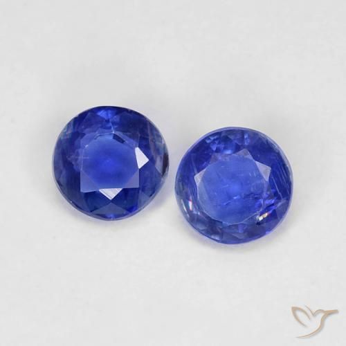 0.50ctw 天然 海军蓝 蓝晶石, 圆形的, VS