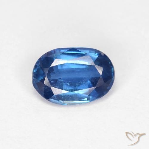 0.87ct 天然 浅海军蓝 蓝晶石, 椭圆形, VS