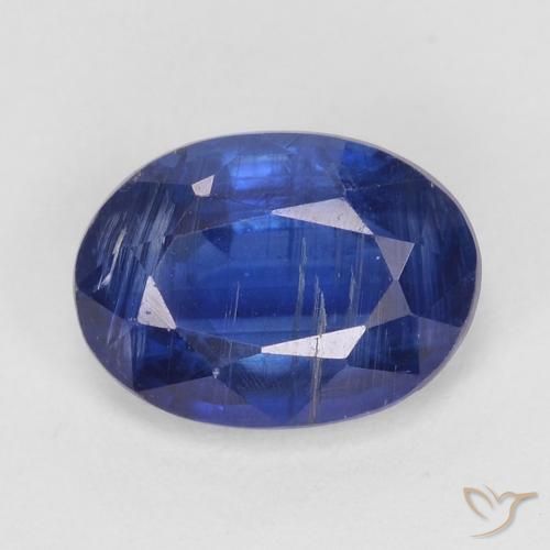 1.00ct 天然 浓海军蓝 蓝晶石, 椭圆形, SI
