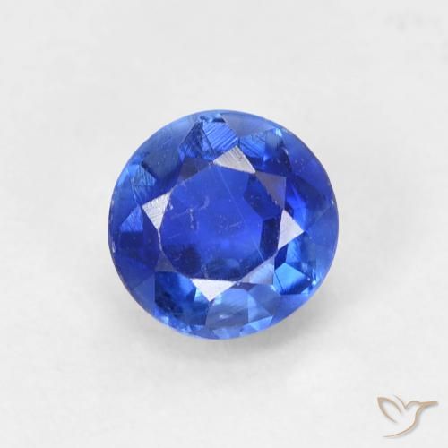 0.80ct 天然 海军蓝 蓝晶石, 圆形的, VS