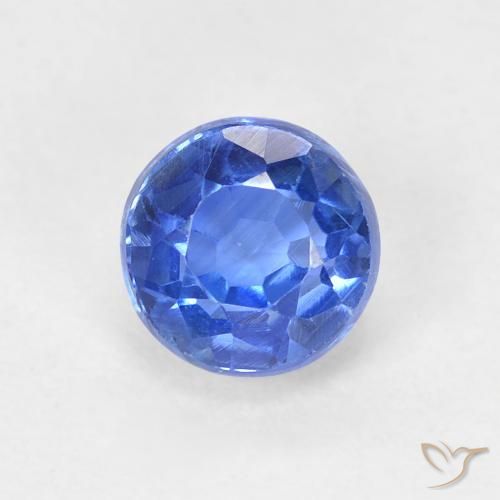 0.91ct 天然 暗蓝色 蓝晶石, 圆形的, VS