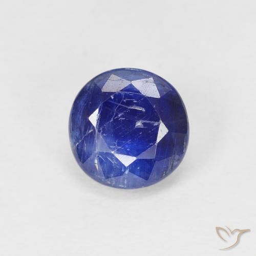1.29ct 天然 浓海军蓝 蓝晶石, 圆形的, SI