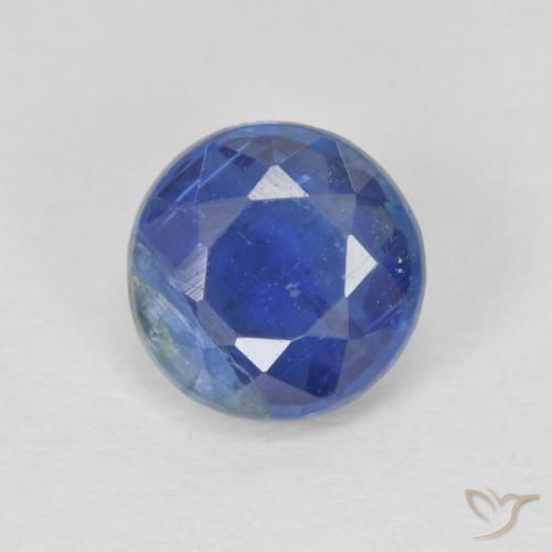 0.87ct 天然 海军蓝 蓝晶石, 圆形的, SI