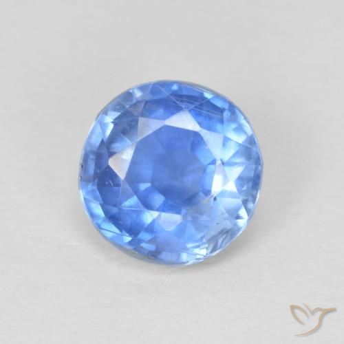 1.01ct 天然 亮海军蓝 蓝晶石, 圆形的, SI