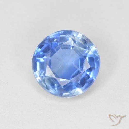 0.97ct 天然 浅海军蓝 蓝晶石, 圆形的, SI