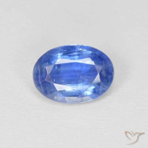 0.87ct 天然 浅海军蓝 蓝晶石, 椭圆形, SI