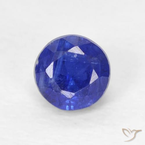 0.34ct 天然 浓海军蓝 蓝晶石, 圆形的, VVS-VS