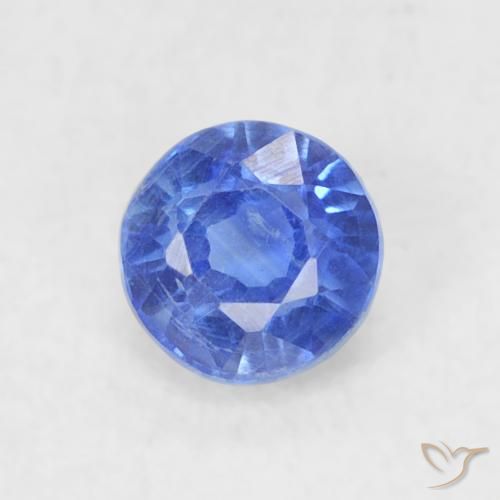 0.30ct 天然 浅海军蓝 蓝晶石, 圆形的, VS
