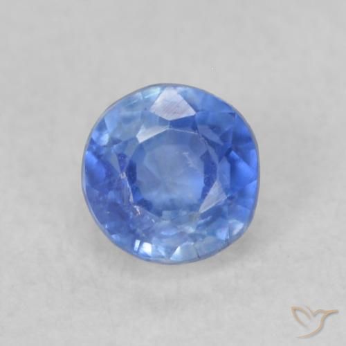 0.33ct 天然 浅海军蓝 蓝晶石, 圆形的, VS