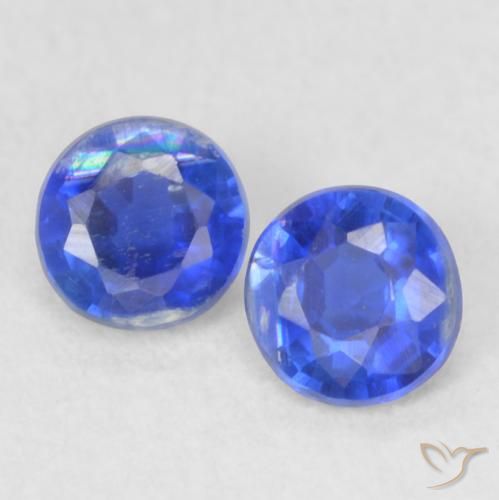 0.48ctw 天然 海军蓝 蓝晶石, 圆形的, VS-SI