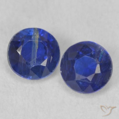 0.57ctw 天然 海军蓝 蓝晶石, 圆形的, VS-SI